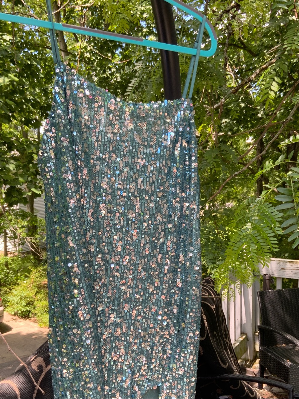 Free People Teal Sequin tank top